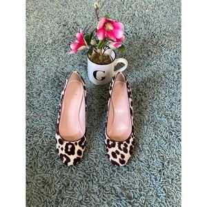 Kate Spade Calf Hair Leopard Print Wedge Pumps Size 8 1/2